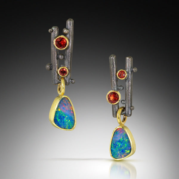 Double Twig Opal earrings